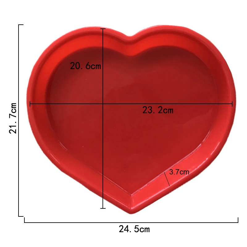 Heart Cake Silicone Mold Baking Bakeware Shallow Pan For Cheese Dessert Brownie Mousse Valentine\'s Day Kitchen Accessories Tools