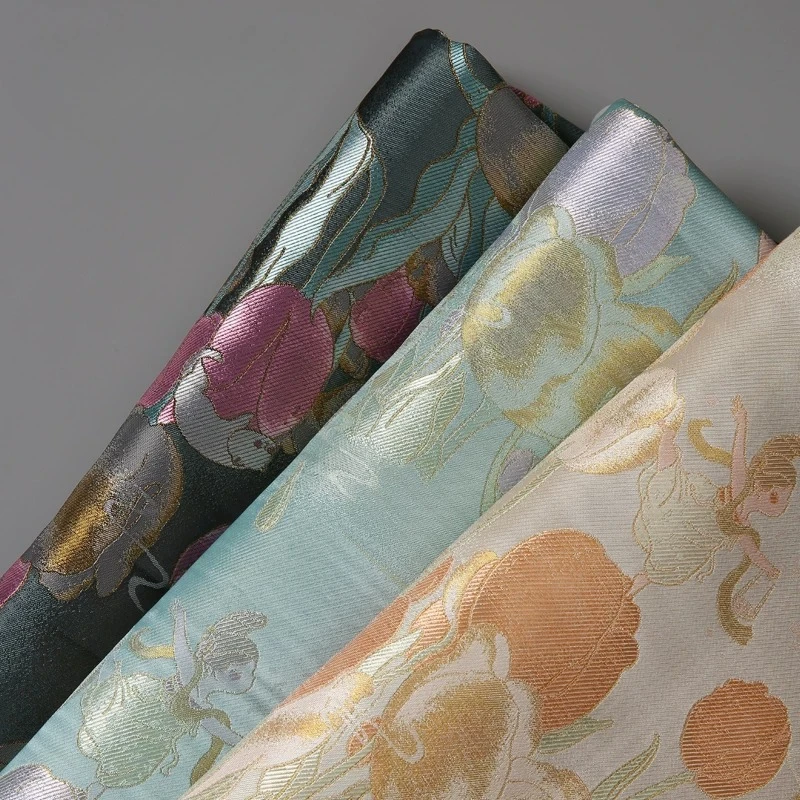 1Meter Silk Jacquard Fabric Vest Jacket Fabric