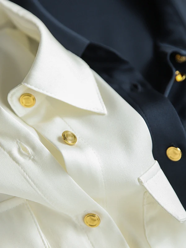 

Simple Faionable Women's Straight Tube Silk irt Spring 2025 ket Design Commute Sle Korean Version Long Sve C...