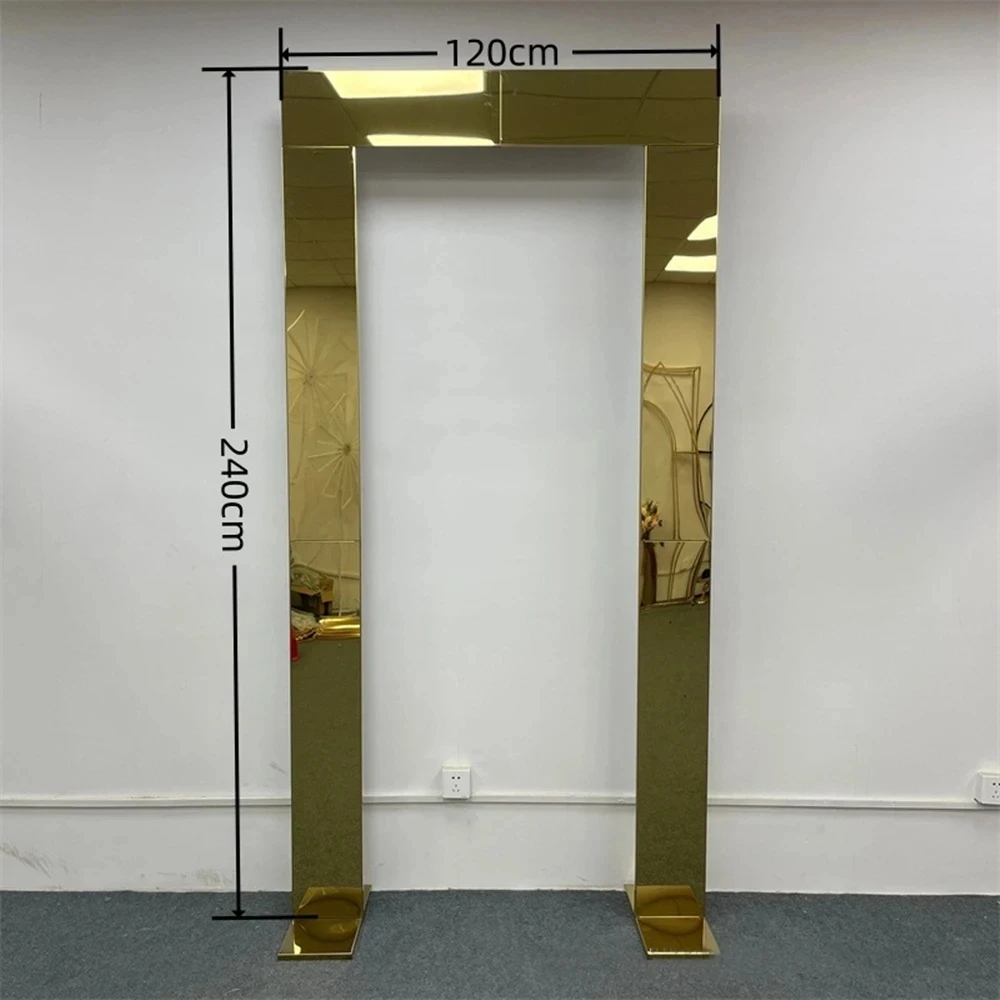 Shiny Gold Wedding Ceremony Arch Door Backdrop, Stainless Steel Backdrop, 1PC, 3PCs