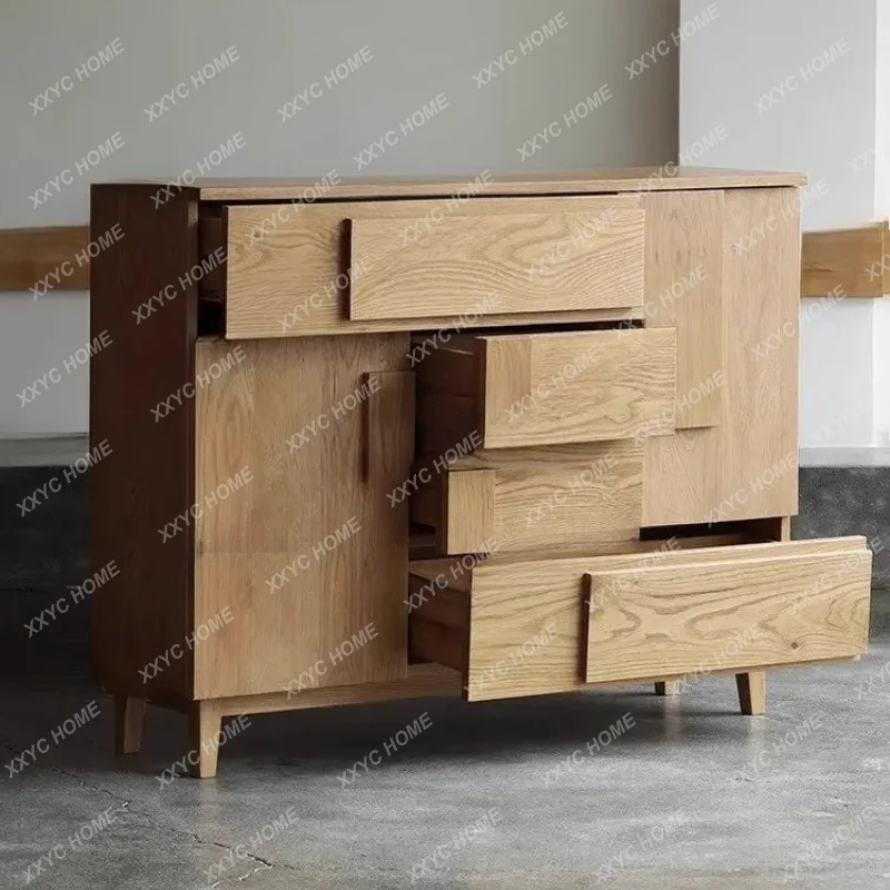 XX  retro style solid wood dining side cabinet, living room entrance shelf storage cabinet