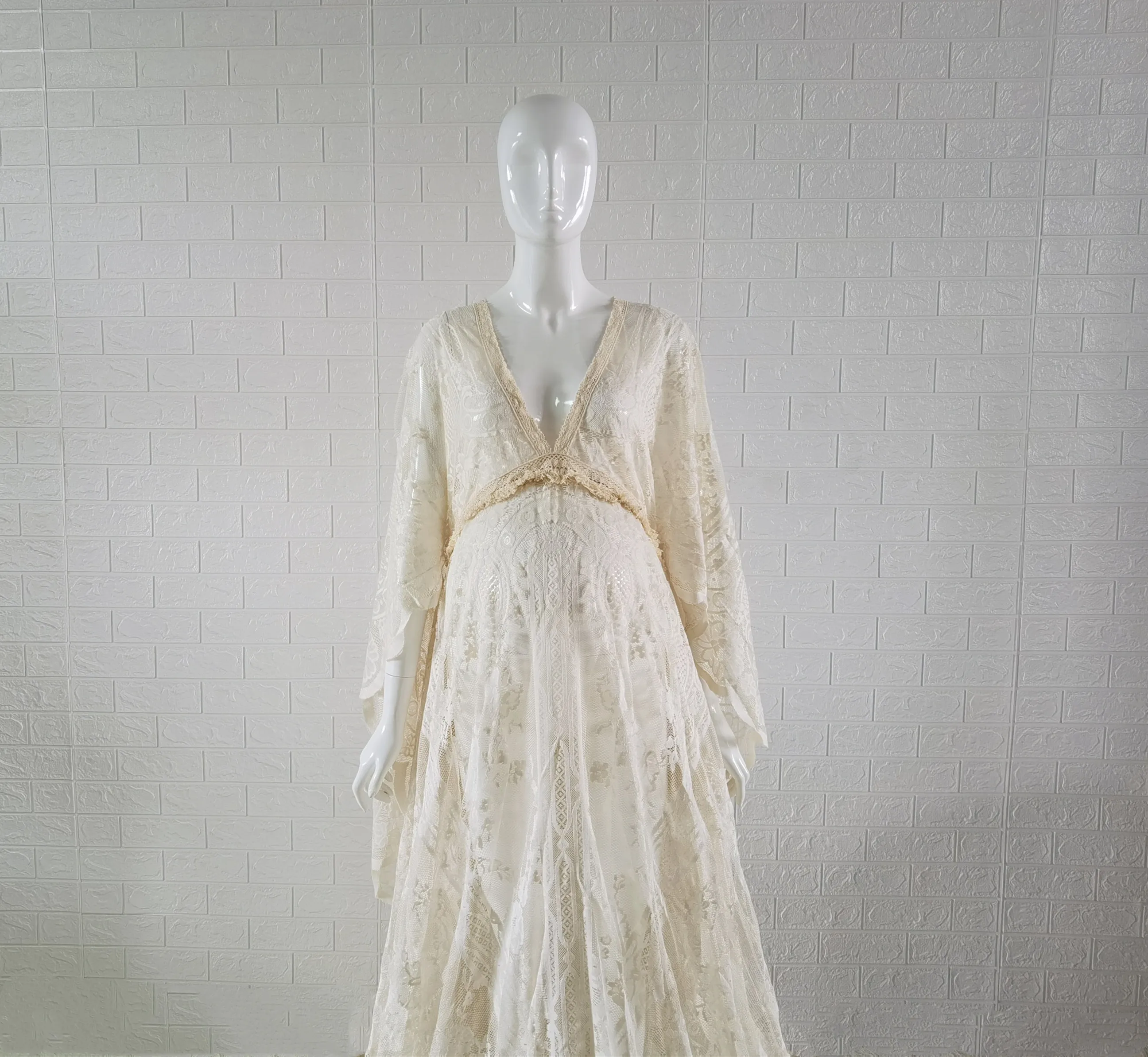 Langes Umhang im Boho-Stil, Umstandsfotografie, Requisiten, Kleider, langer Zug, Schwangerschaft, Fotoshooting, Maxikleid