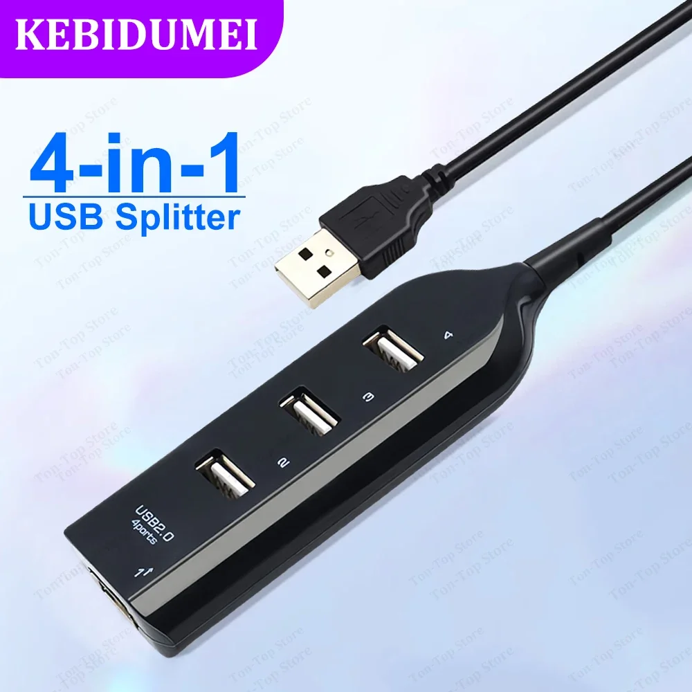 4-in-1 USB HUB USB 2.0 Splitter USB Docking Station 480Mbps High Speed Transmission OTG Adapter for PC Laptop Macbook Pro