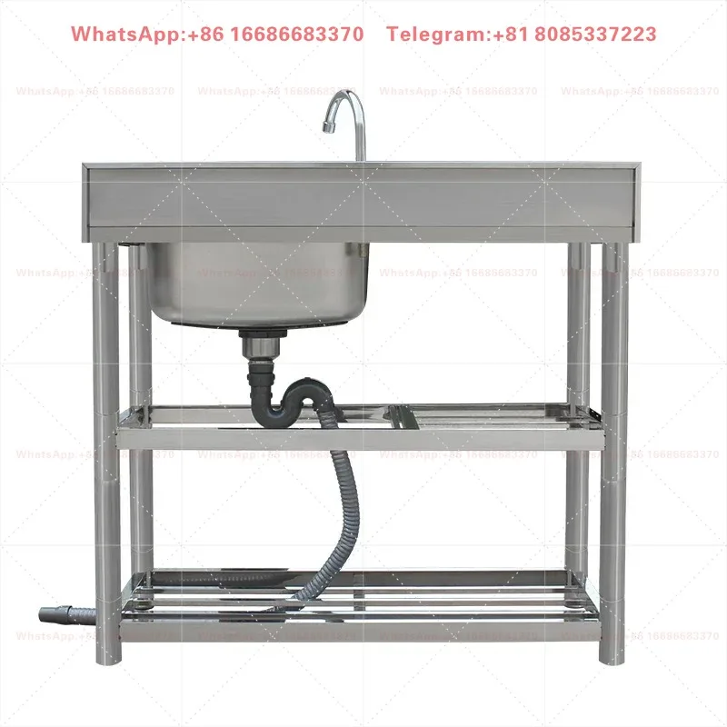 Hot Salescommercial Stainless Steel Kitchen Sink For Restaurant Outdoor Washing Sink Heavy Duty Table With Wash Sink