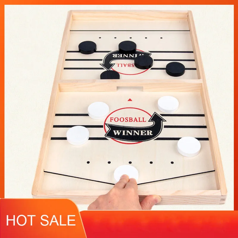 

Fast Sling Puck Game Wooden Hockey Game Super Foosball Table Paced Winner Board Parent-Child Interaction Family Games Toys