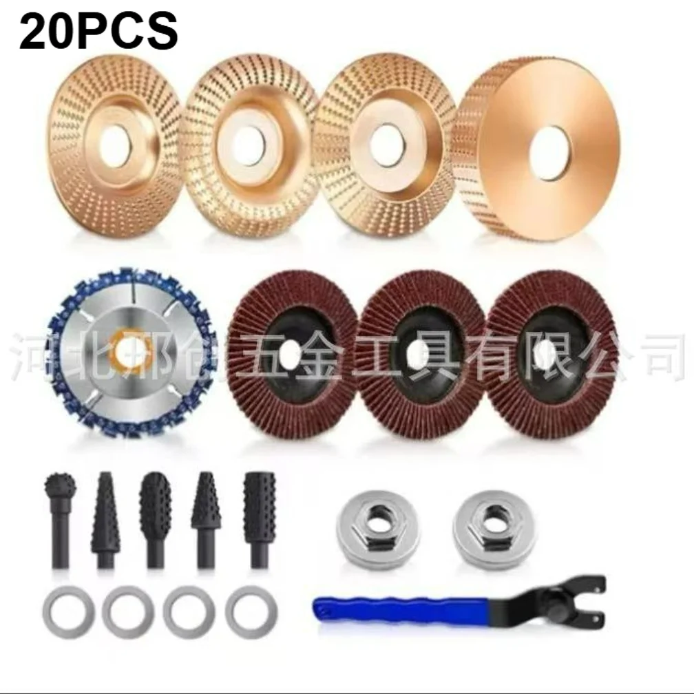

20PCS Woodworking Shaping Grinding Disc Angle Grinder Buffing Wheel Hard Round Polishing Wheel for Wood Carving Trimming Sharpen