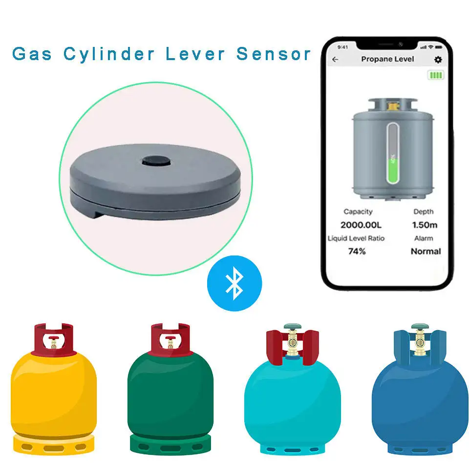 

Wireless for Bluetooth Propane Level Gauge Ultrasonic Sensor for RV Camper LPG Cylinder Tank Monitor with Mobile App Alarm
