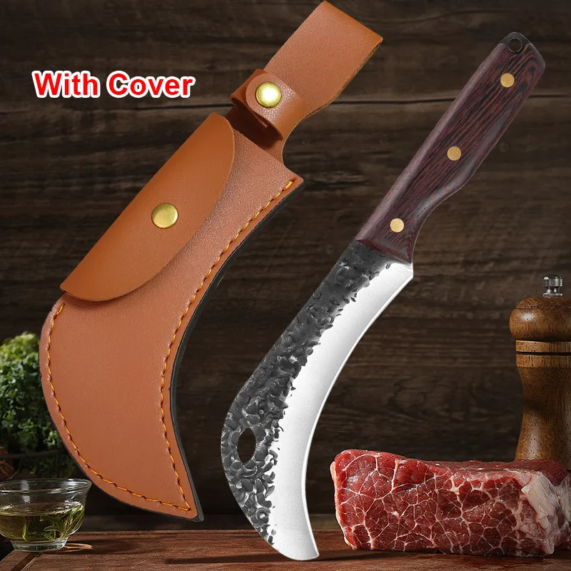 Fruit Knife Banana Durian Knife Hand Forged Blade Wood Handle Boning Butcher Knife High Stainless Steel Kitchen Knives Chef Tool