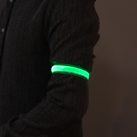 4pcs Glowing Armband LED Sports Wristband Reflective Light Armbands for Night Running Jogging Dog Walking