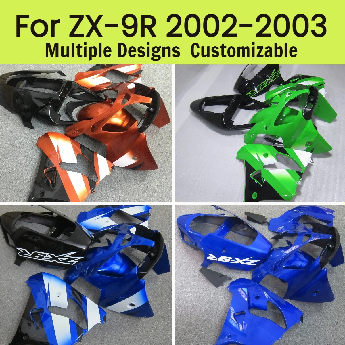 

For Kawasaki ZX9R 2002 2003 Aftermarket Fairings ZX 9R 02 03 Blue New ABS Motorcycle Full Fairing Kit
