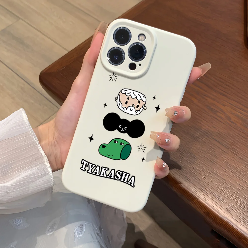 Cute TYAKASHAS For iPhone 16 15 14 13 12 11 Pro MAX Plus Liquid Silicone Velvet All-Inclusive Soft Phone Case