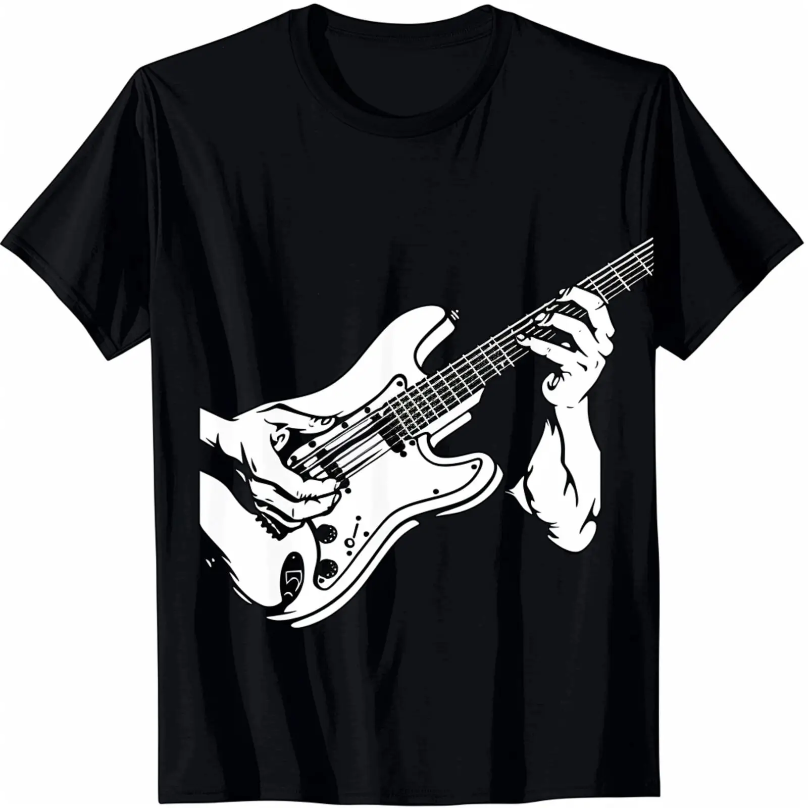 

Electric Guitar Hands Design Stylish Black TShirt Printing