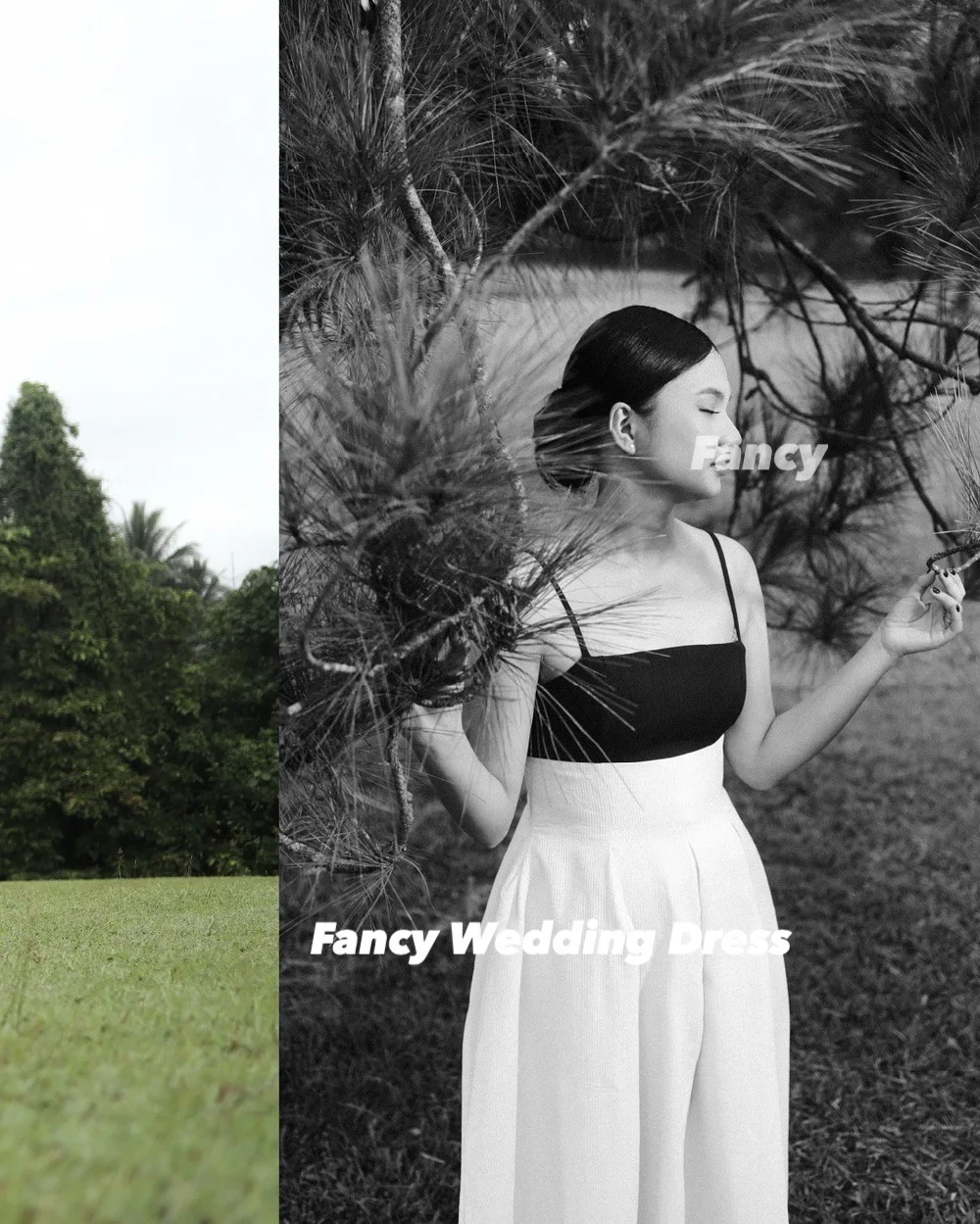 화려한 특별한 흰색과 검은색 임산부 웨딩드레스 한국 사진 촬영 A라인 민소매 이브닝 드레스 백 코르셋 맞춤 제작