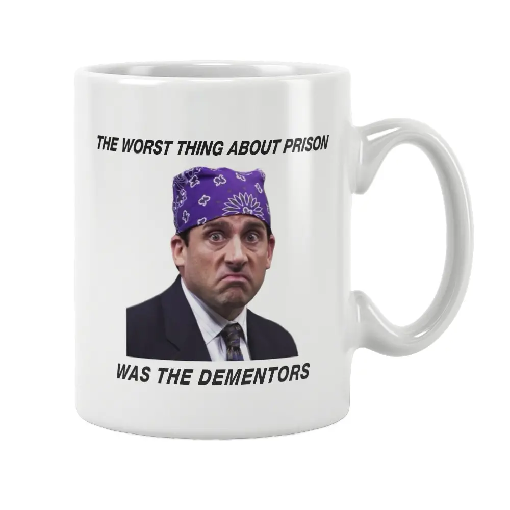 The Worst Thing About Prison Was The Dementors Printed Mug Coffee Cup Office TV Michael Scott Ceramic Funny Birthday Gifts