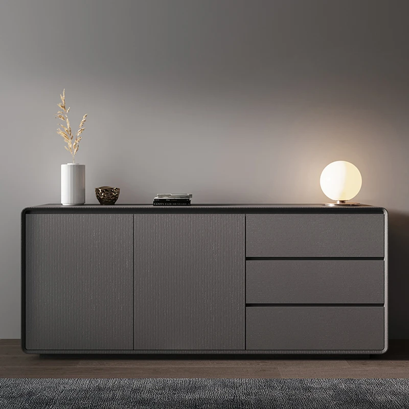 Black Modern Simple Tall Side Cabinet Minimalist Living Room Home Nordic Kitchen Locker Storage Cabinet Entrance Cabinet