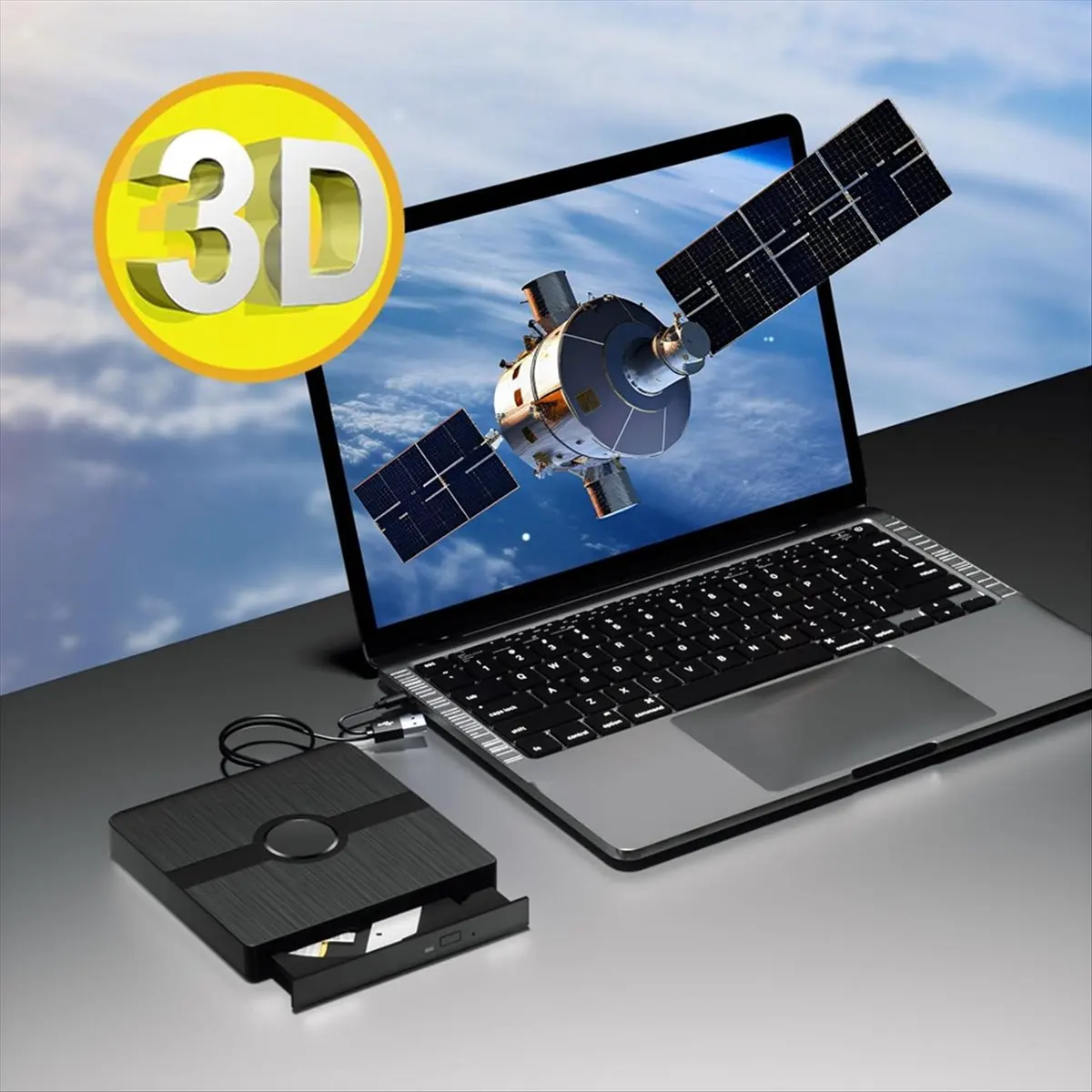 External Blu Ray Drive,CD/DVD Burner Player with Read/Write Capability Portable Blu-Ray Player for PC Laptop Win10-A20R