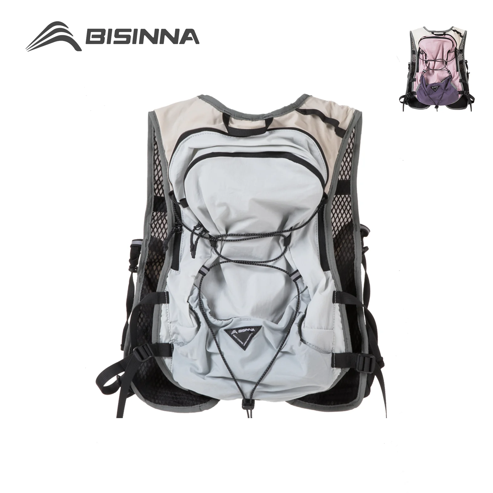 

BISINNA 6L Breathable Running Backpack Ultralight Off-road Bag Reflective Cycling Hydration Pack for Cycling Climbing Hiking