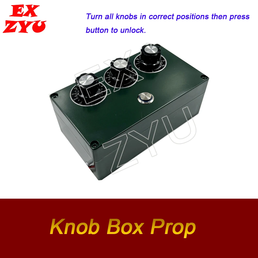 Knob Box Prop Turn All Three Knobs to Correct Positions to Unlock Password Can Be Set Escape Room EX ZYU