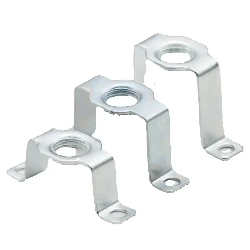 100Pcs lvanized Lamp Mounts - U-Shaped Bifurcated Brackets with Fixing Baseplate，Switch bracket, lamp holder bracket