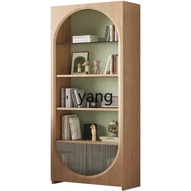 

XYY ash wood all solid wood display cabinet modern simple living room small apartment decorative cabinet