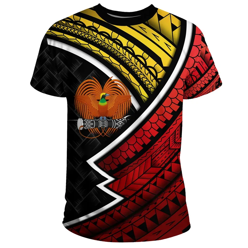 Papua New Guinea T-shirt For Men Summer Casual 3D Printed Polynesia T Shirts Crew Neck Short Sleeves Tops Street Loose Tees