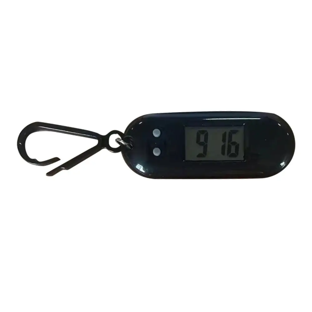 Digital Electronic Clock Hanging Keychain Multifunctional Mini Hourly Watch Backpack Electronic Oval Watch Student