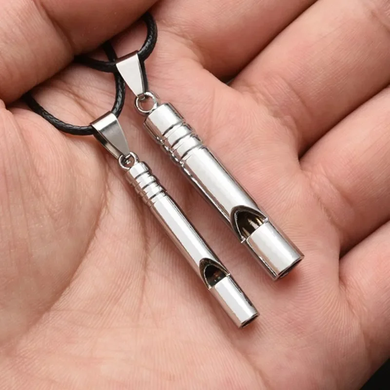 Titanium noodfluit luid draagbare sleutelhanger ketting fluitje sleutelhanger voor noodoverleving buiten wandelen kamperen