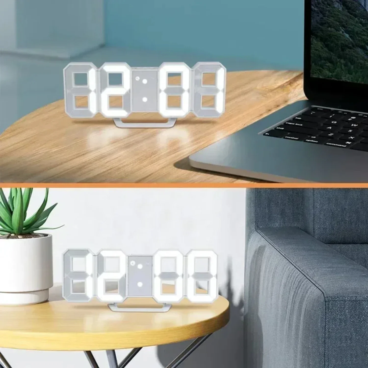 Reloj de pared Digital 3D con indicador de hora, fecha y temperatura para cocina u oficina, relojes únicos para el hogar, compra impresionante