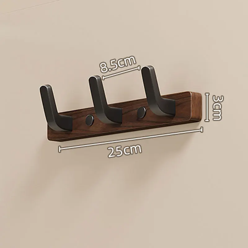 Wood Black Hook Bathroom Towel Hook Living Room Door Back Clothes Hook Simple Black Storage Hook To Save Space