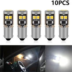 10pcs BA9S Car LED CANBUS Bulbs Error Free 3030 6LED For Car Side Wedge Light Interior Signal Lamp 12v Universal White