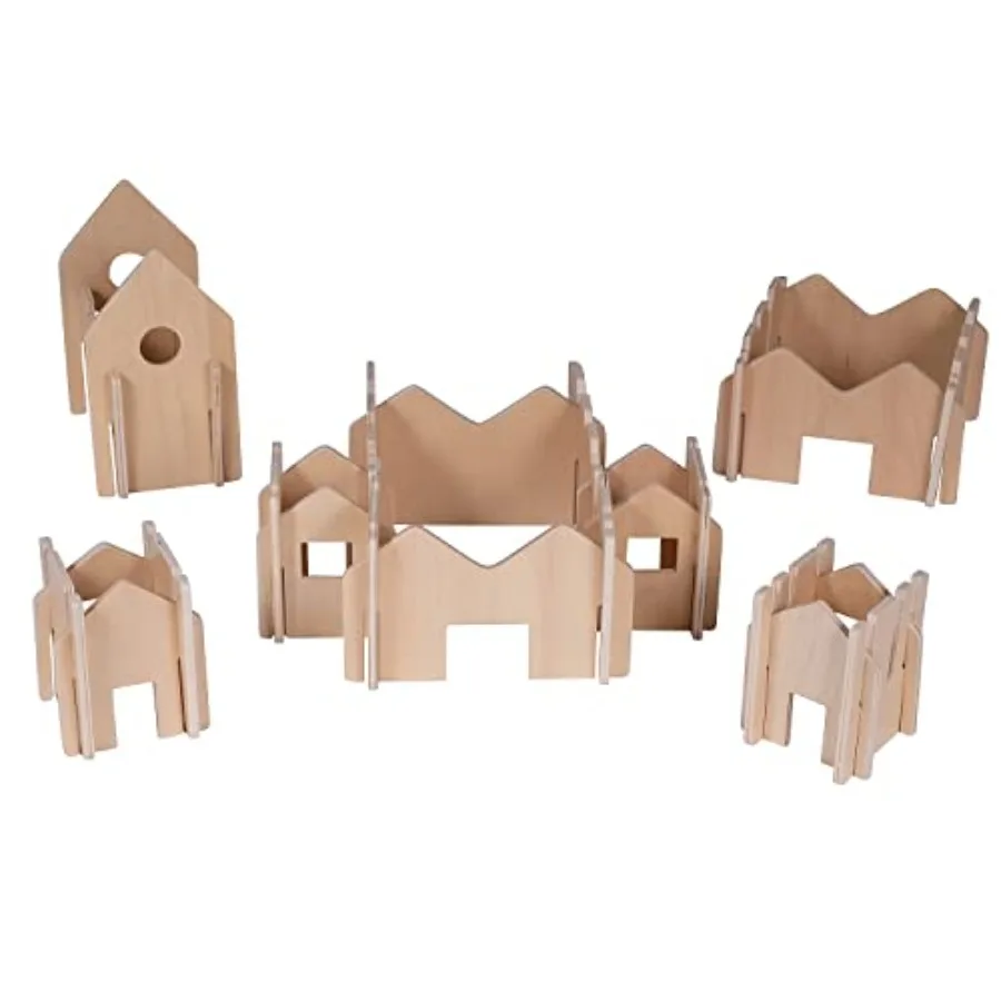 

Happy Architect - Natural - Set of 28 - Ages 2+ - Wooden Building Blocks for Preschoolers and Elementary Aged Kids