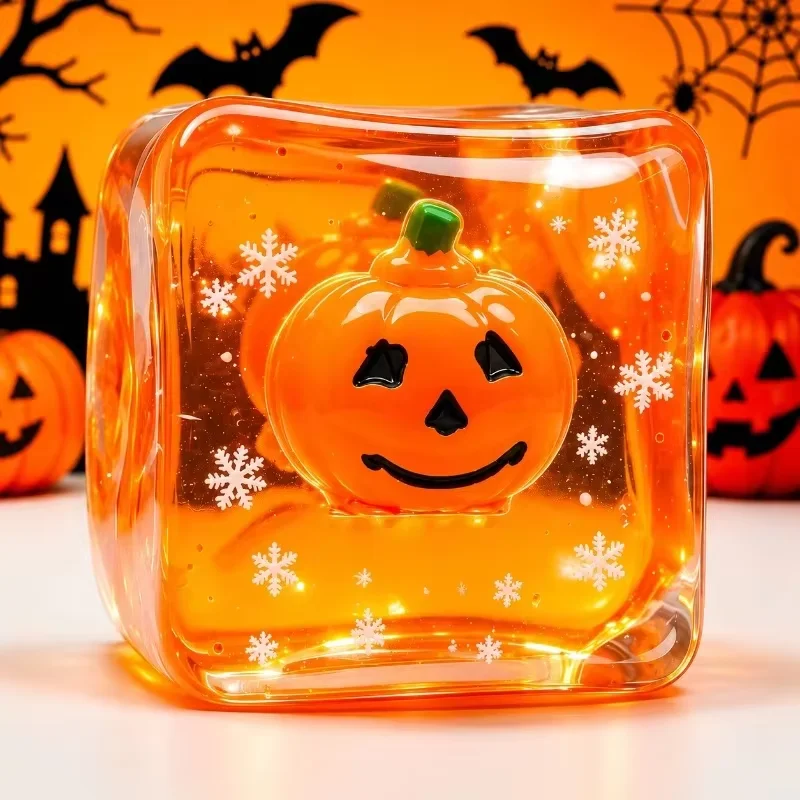 2026 New Luminous Halloween Spooky Squishy Cubes, Cartoon Characters Soft Squeeze ASMR Decompression Party Favor Gifts 5