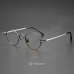 Japanese Retro Personalized Ultralight Pure Titanium Optical Prescription Glasses Frame for Men and Women Round Frame Glasses