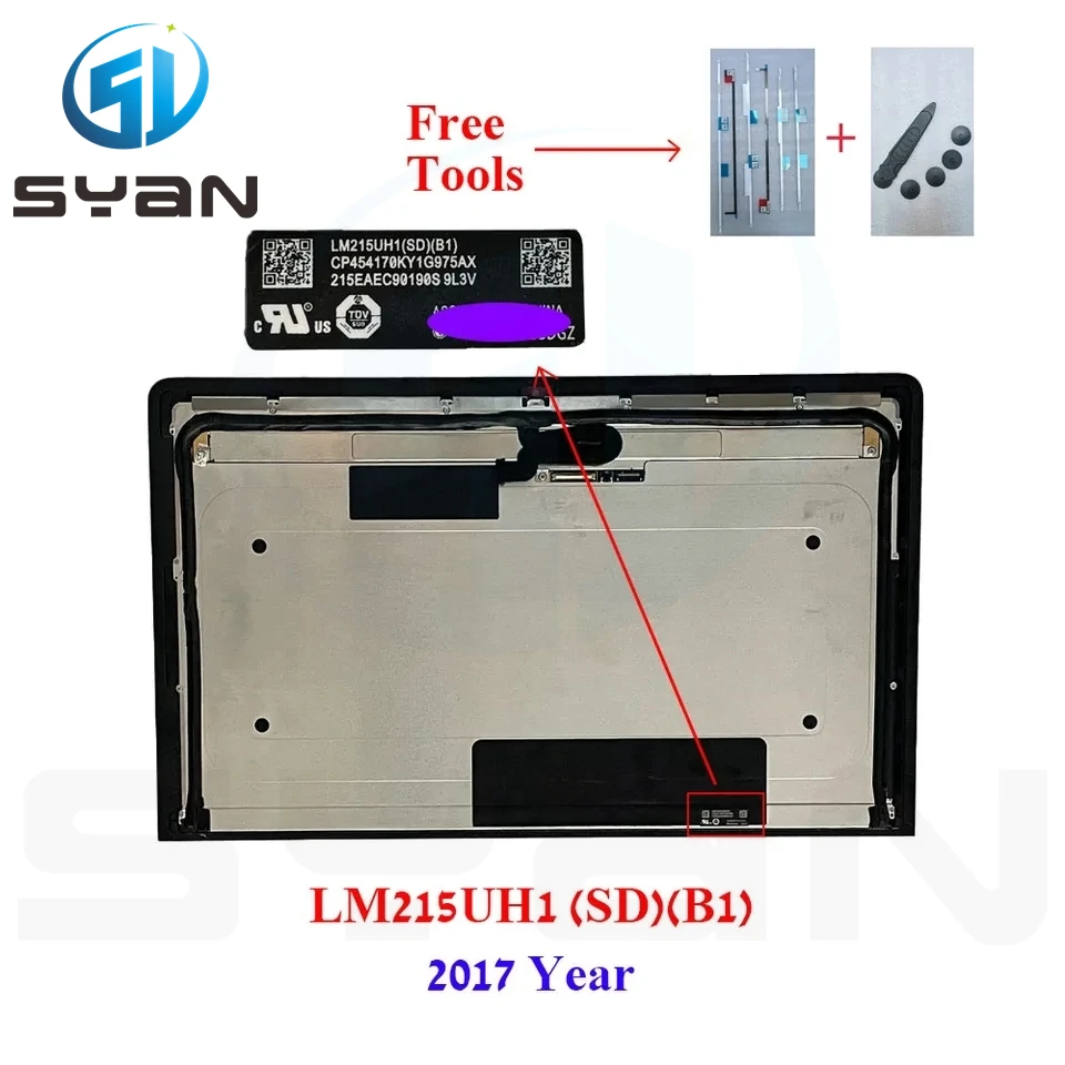 

SYan A1418 4K Display Assembly LM215UH1-SDB1 LM215UH1-SDA1 for iMac 21.5'' A1418 Full LCD display Glass 2015 2017