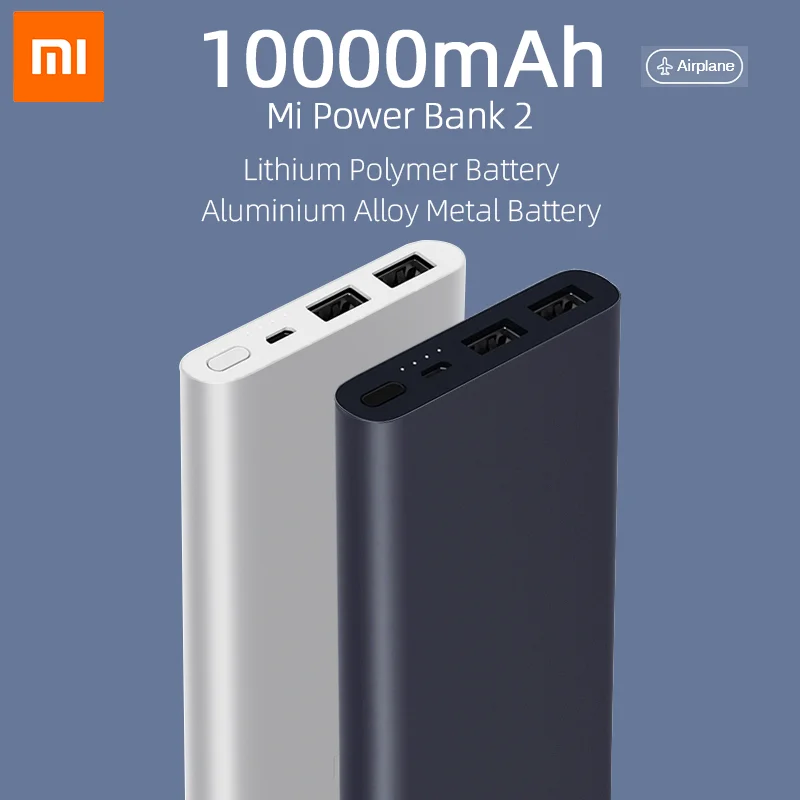 Xiaomi Power Bank 2 10000mAh Original Portable External Battery PowerBank 18W Fast Charging with Dual USB for iphone 15 samsung