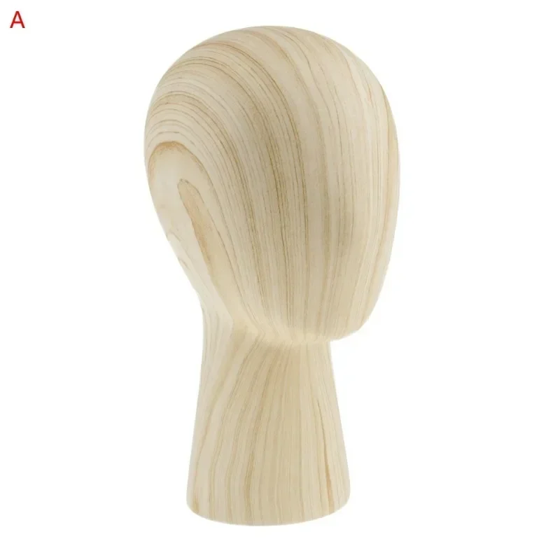 

A Wood Grain Mannequin Manikin Dummy Head Model Hair Wigs Cap Hat Display Holder Stand For Hat Wig Display Holder