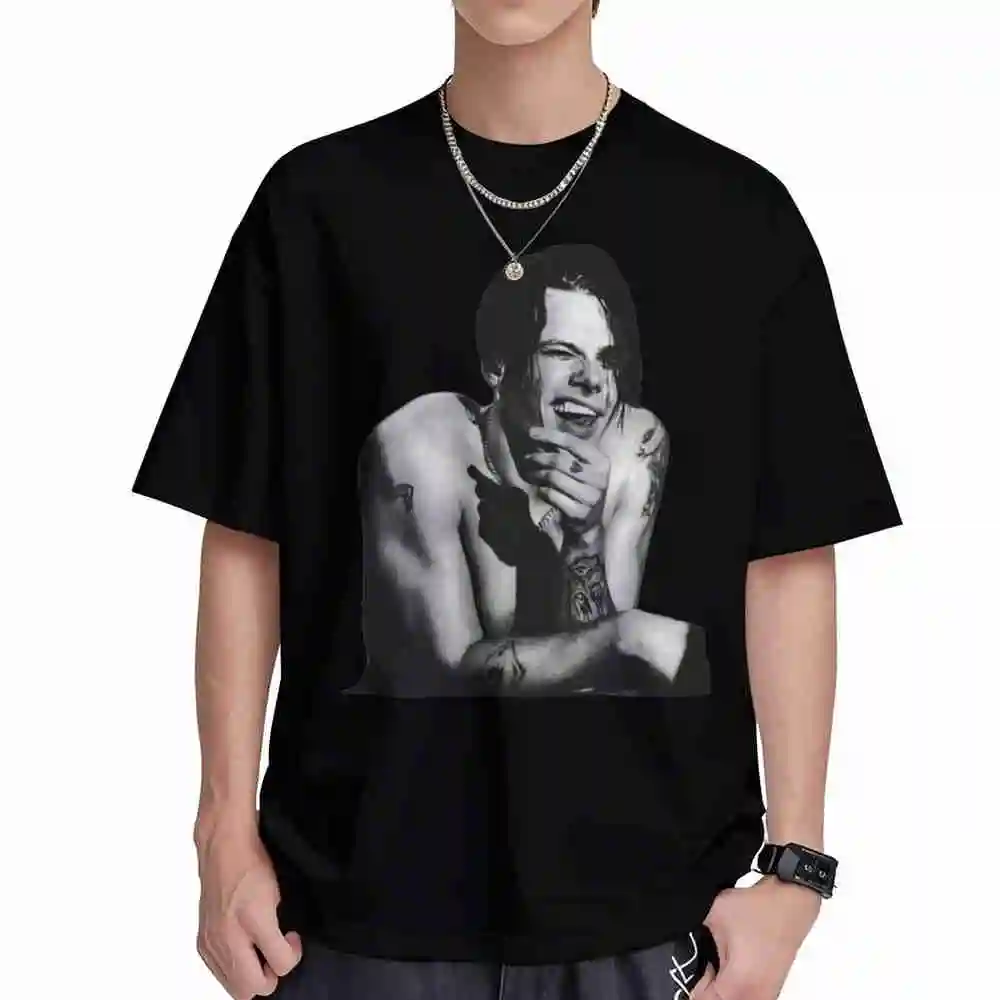 Camiseta de manga corta Yungblud Zombie World Tour Fan Art 100% algodón