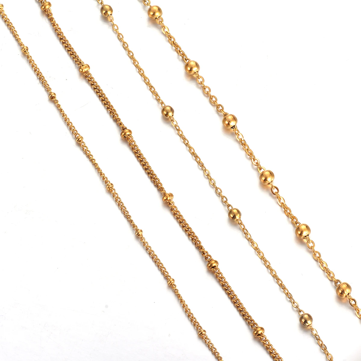 Wholesale 10pcs/lot Width 1.5mm 2mm Tiny beaded Chain Stainless Steel Link Chain for Necklaces Bracelets Foot Jewelry - view 5