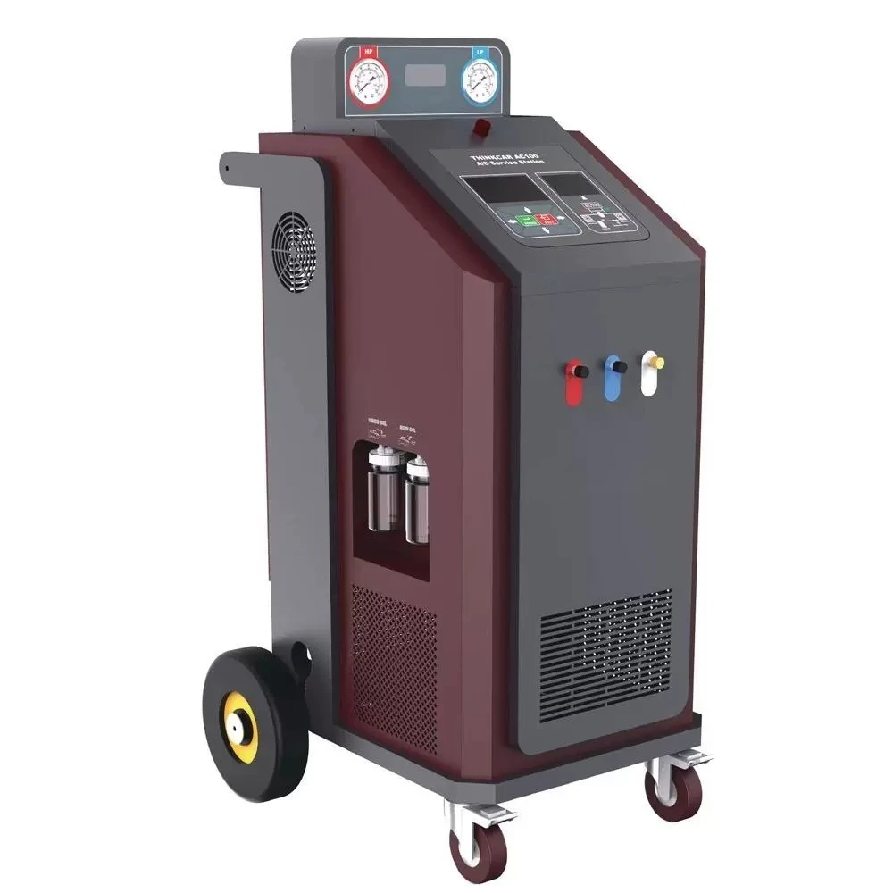 

Recycling, cleaning and filling machine, automatic air conditioner refrigerant changer