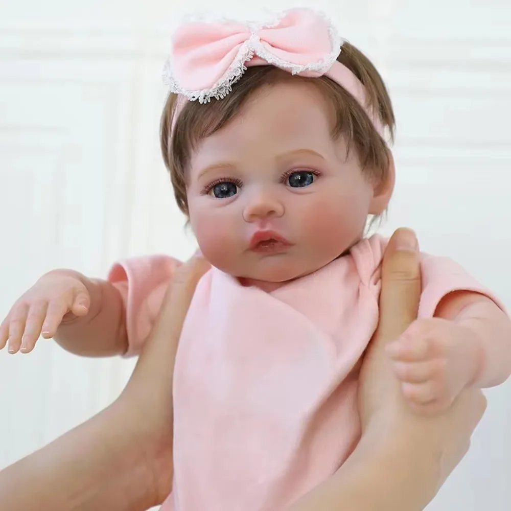 48CM Reborn Baby Doll Prato Corpo morbido Fatto a mano Realistico Neonato Dettagli a mano Pelle dipinta Vene visibili Muñeca Bebe Reborn