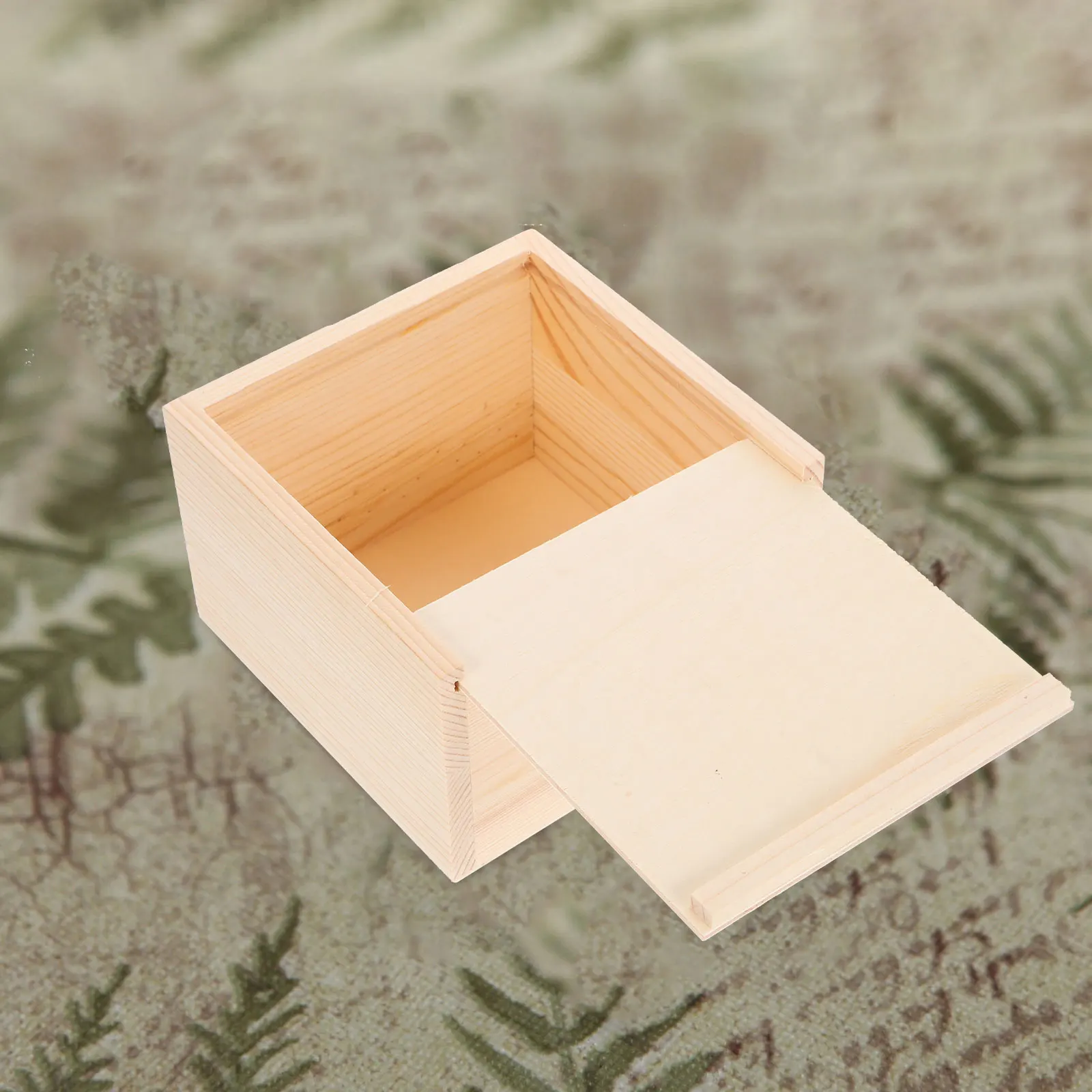 

1pc 12X11.8X7.6Cm Push Lid Wooden Box Gift Storage Square Jewelry Case For Rings Bracelets Wedding Birthday Christmas Present
