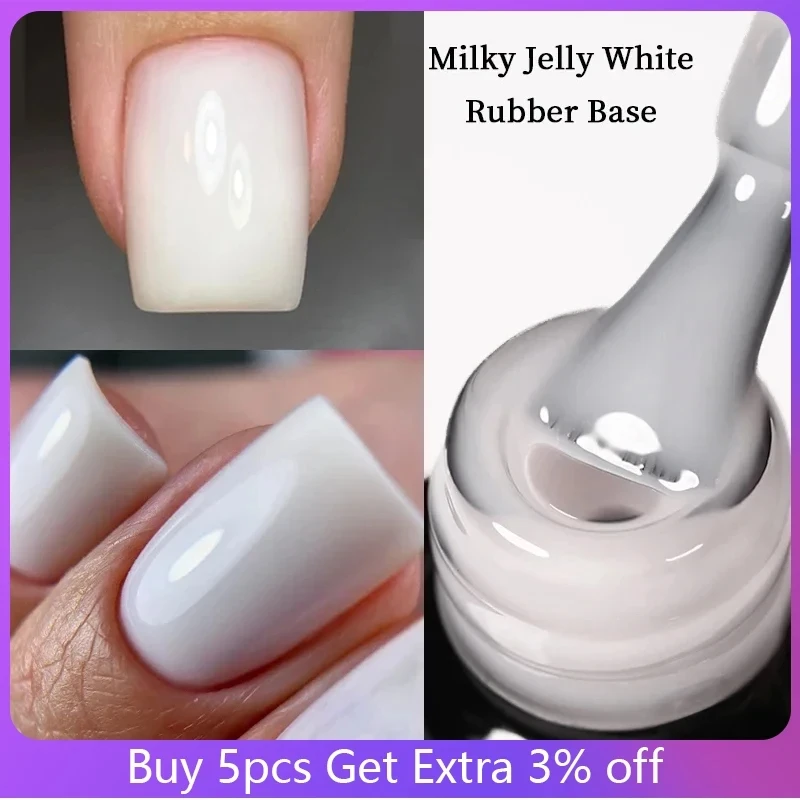 UR SUGAR 7ml Milky Jelly White Pink Rubber Base Gel Camouflage Nail Art Semi Permanent Varnish Soak Off UV LED Manicure