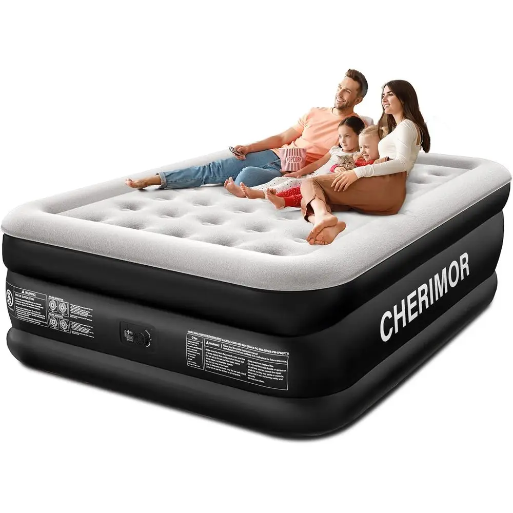 

18 Comfortable Raised Air Mattress with Pump, Leak-Proof, Supports 800 lbs, Ideal for Bed or Camping