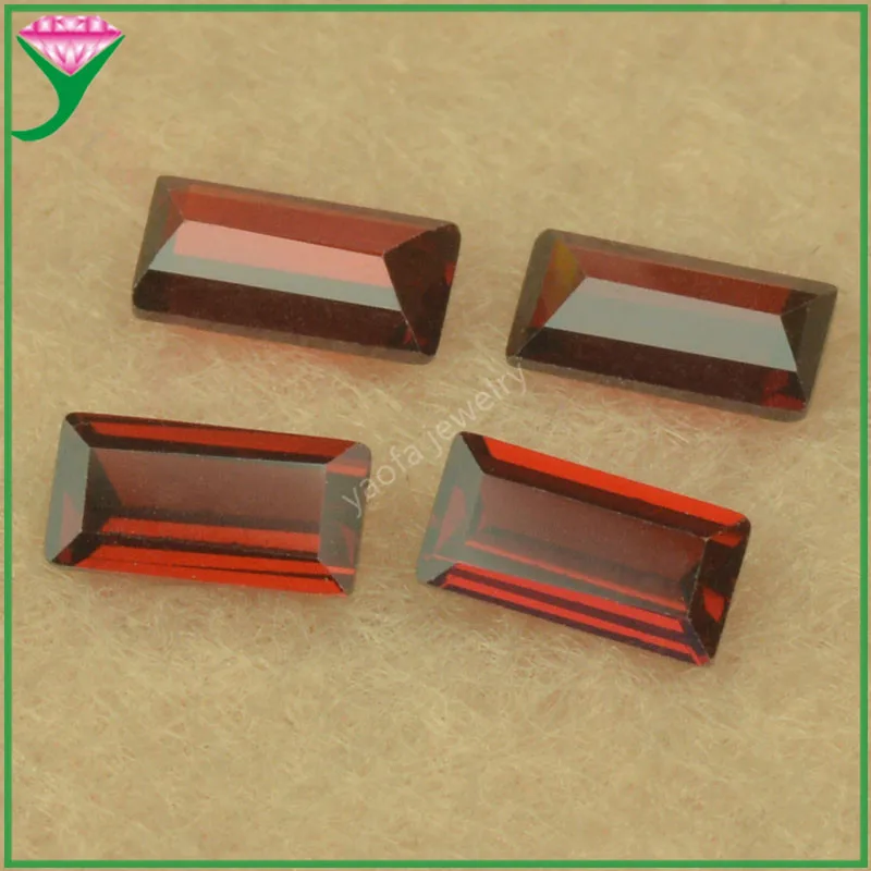 Sale 1x1.5~3X6mm Baguette Shape Rectangle Parallel Step Cut Red Garnet Color CZ Stone Loose Cubic Zircon Lab Gems For Jewelry