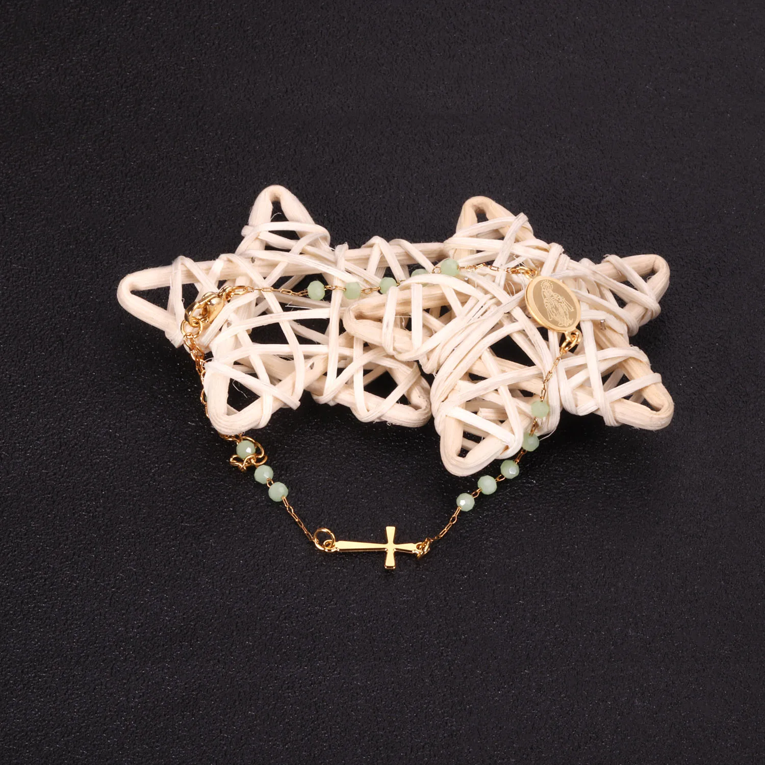 ASONSTEEL Vintage Stainless Steel Virgin Mary Long Catholic Rosaries Beads Christian Cross Pendant Necklace Bracelets Jewelry