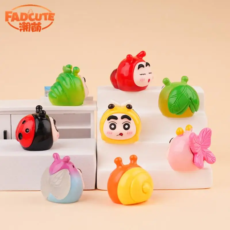 Kawaii Crayon Shin-Chan Desktop Ornament New Japanese Cartoon Anime Character Mini Car Diy Model Decoration Toy Friend's Gift