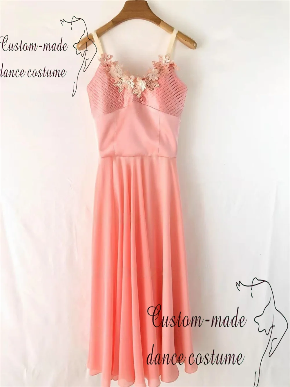 チャイコフスキー レディース バリエーション バレエ スカート、スカイブルー、ピーチピンク、ホワイト、二重ロングシフォンスカート