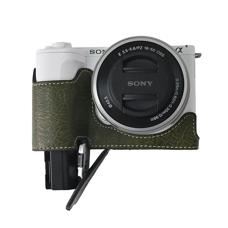 PU Leather Camera Half Case Protector for Sony ZV-E10 II Mark II ZVE10M2 ZVE10 II Battery Openning Base Cover
