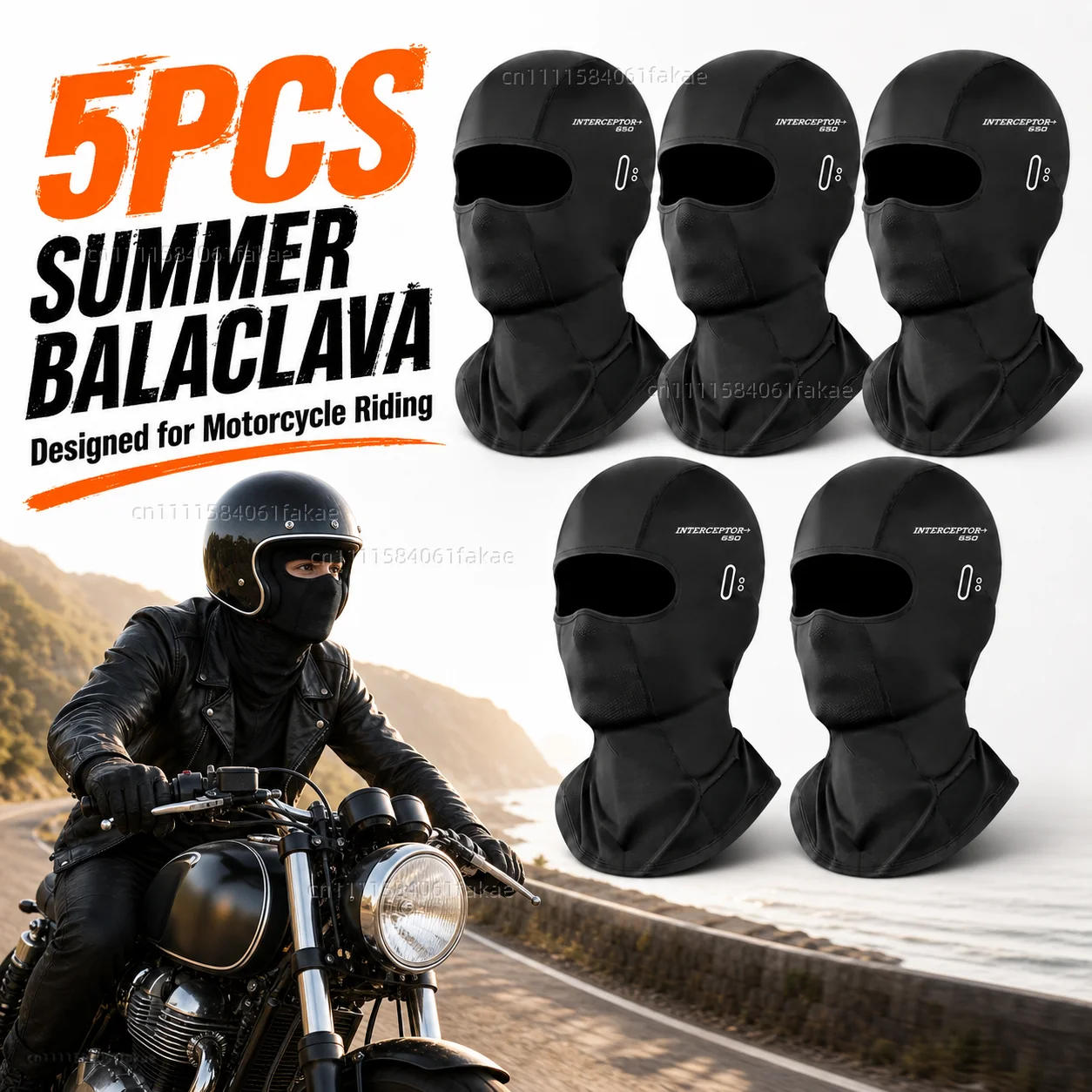 

5PCS Motorcycle Balaclava Summer UV Protection Glasses Face Breathable Hole FOR Royal Enfield Interceptor GT 650 2018-2026