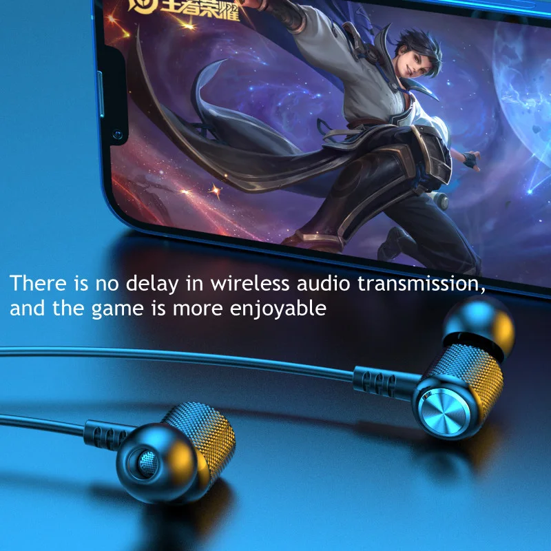 9D Stereo Surround Bluetooth Headphone Wireless Bluetooth 5.0 Sport Neckband Earphones Waterproof Magnetic with Mic TWS Earbuds